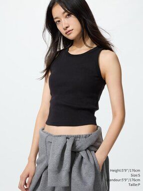 Uniqlo RIBBED CROPPED BRA TOP